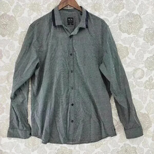 Armani Exchange Slim Ajustee Pattern Button down Long sleeve  Men's Dress Shirt